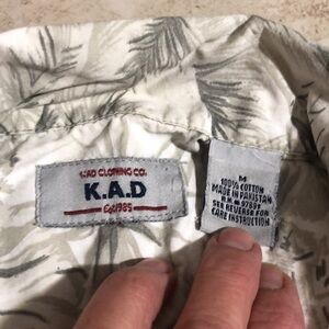 Men’s shirt, KAD Clothing CO.  Medium~green design with white